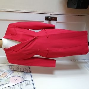 Vintage Bright Red Trechcoat Size 12